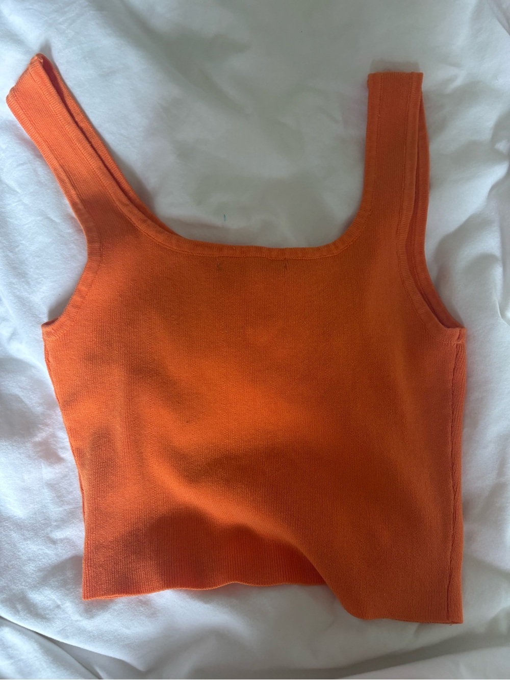 Love Tree Orange Pearl-Studded Knit Crop Tank - Picture 4 of 5